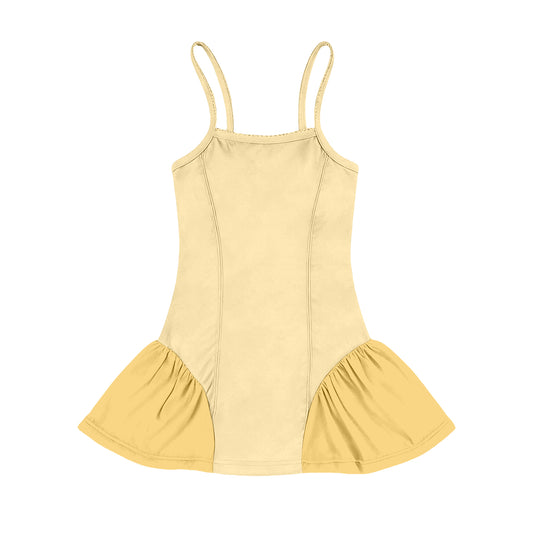 Yellow color girls summer yoga dress preorder
