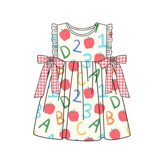 Back to school toddle girls apple print dress preorder