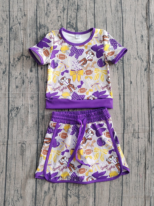Tiger team design baby girl summer yoga outfit preorder