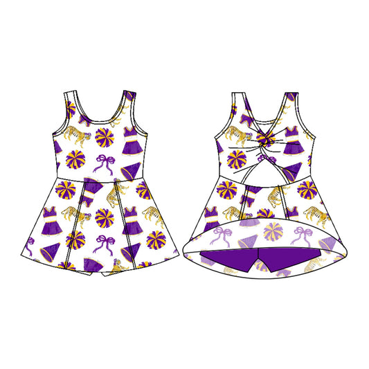 Football tiger team design baby girl summer yoga dress preorder
