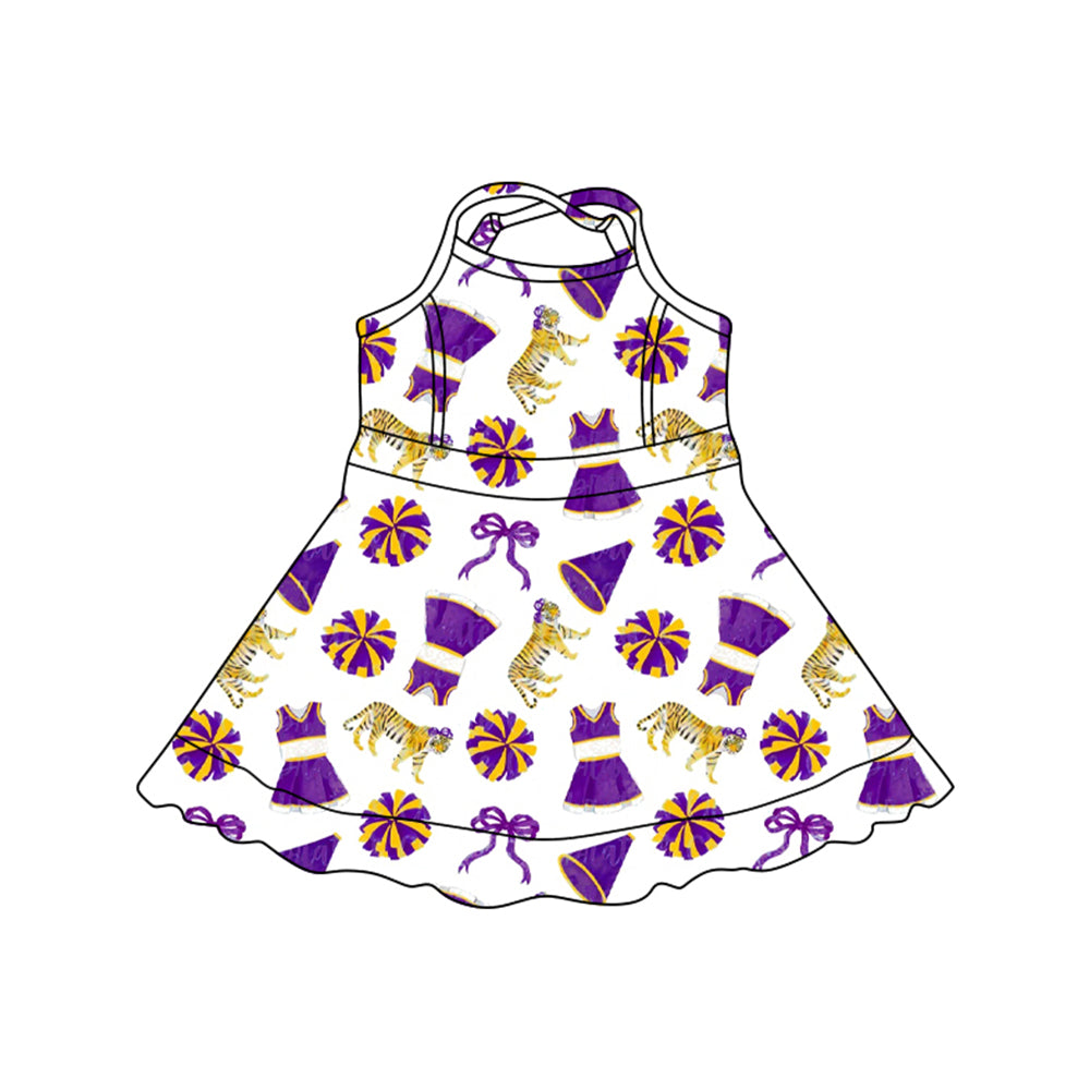 Football tiger team design baby girl summer yoga dress preorder