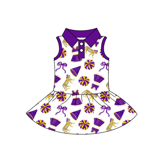 Football tiger team design baby girl summer yoga dress preorder
