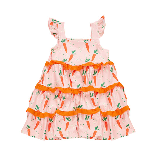 Easter carrot design baby girl summer dress preorder
