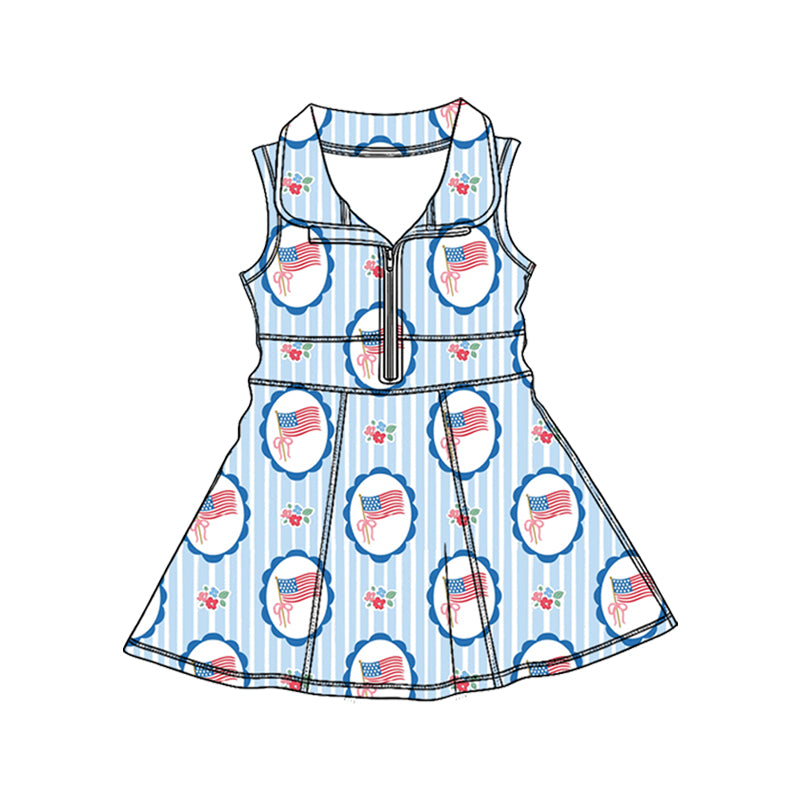 American flag design baby girl summer yoga dress preorder