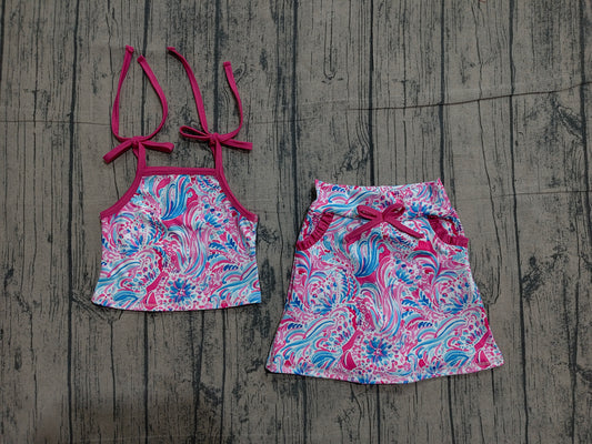 Sea grass tank top matching skirts girls yoga outfit preorder