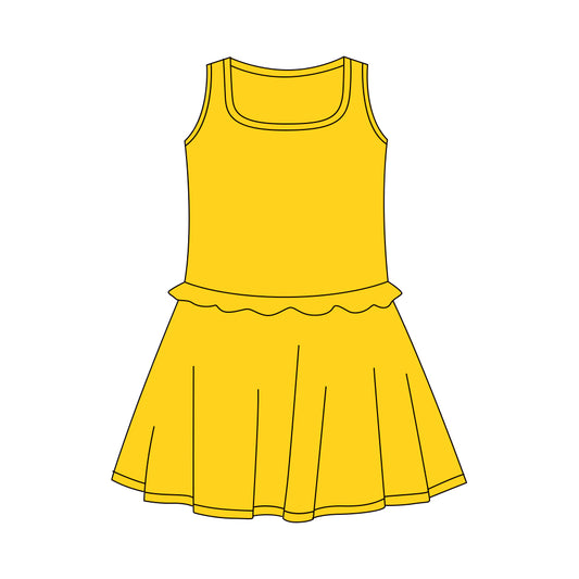 Toddle girls yellow color yoga dress preorder