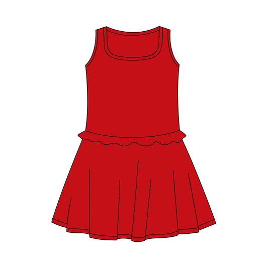 Toddle girls red color yoga dress preorder