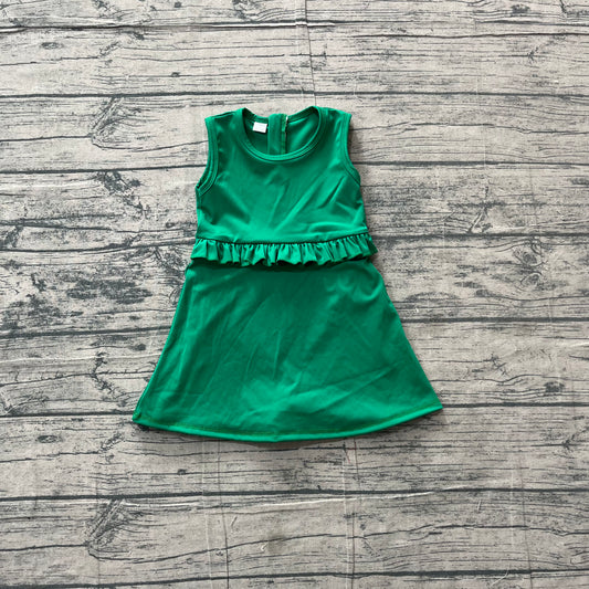 Toddle girls green color yoga dress preorder