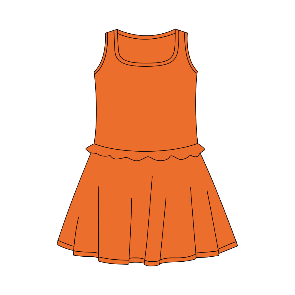 Toddle girls orange color yoga dress preorder