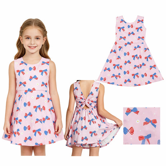Toddle girls America flag bow yoga dress