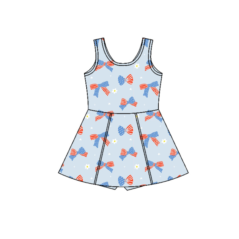 Toddle girls America flag bow yoga dress preorder