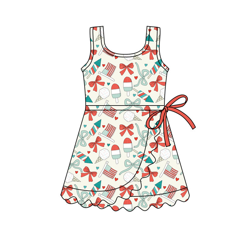 Toddle girls July 4th popsible design yoga dress preorder