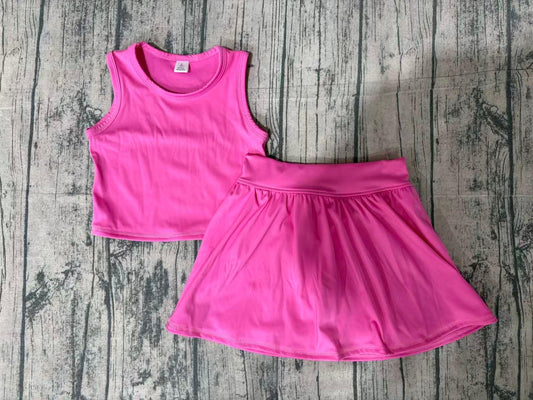 Hot pink tank top matching yoga skirts active wear outfit preorder