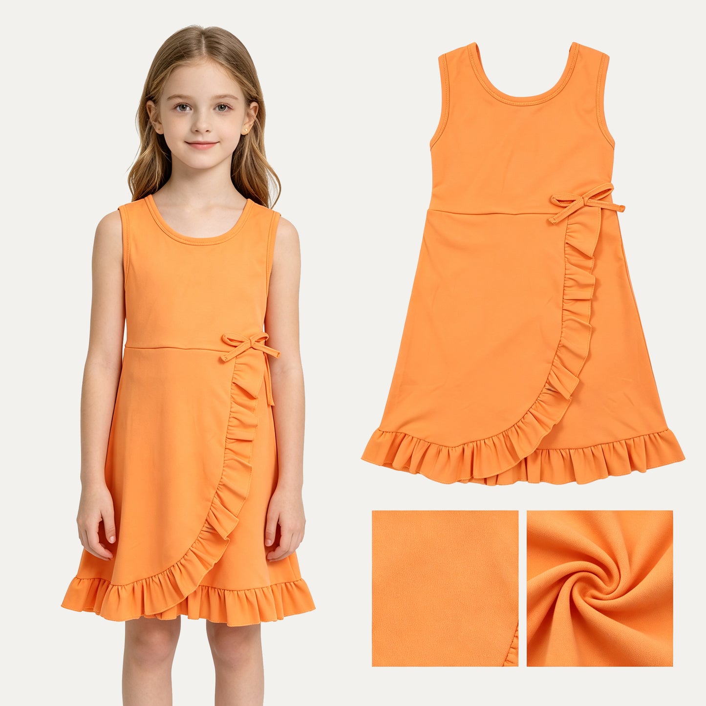 Toddle girls orange design yoga dress preorder