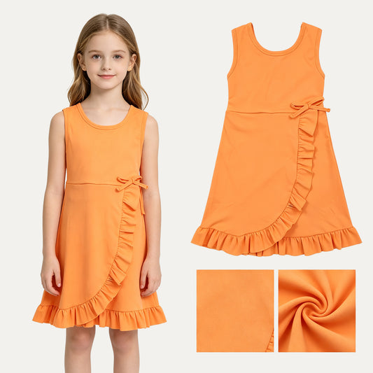Toddle girls orange design yoga dress preorder