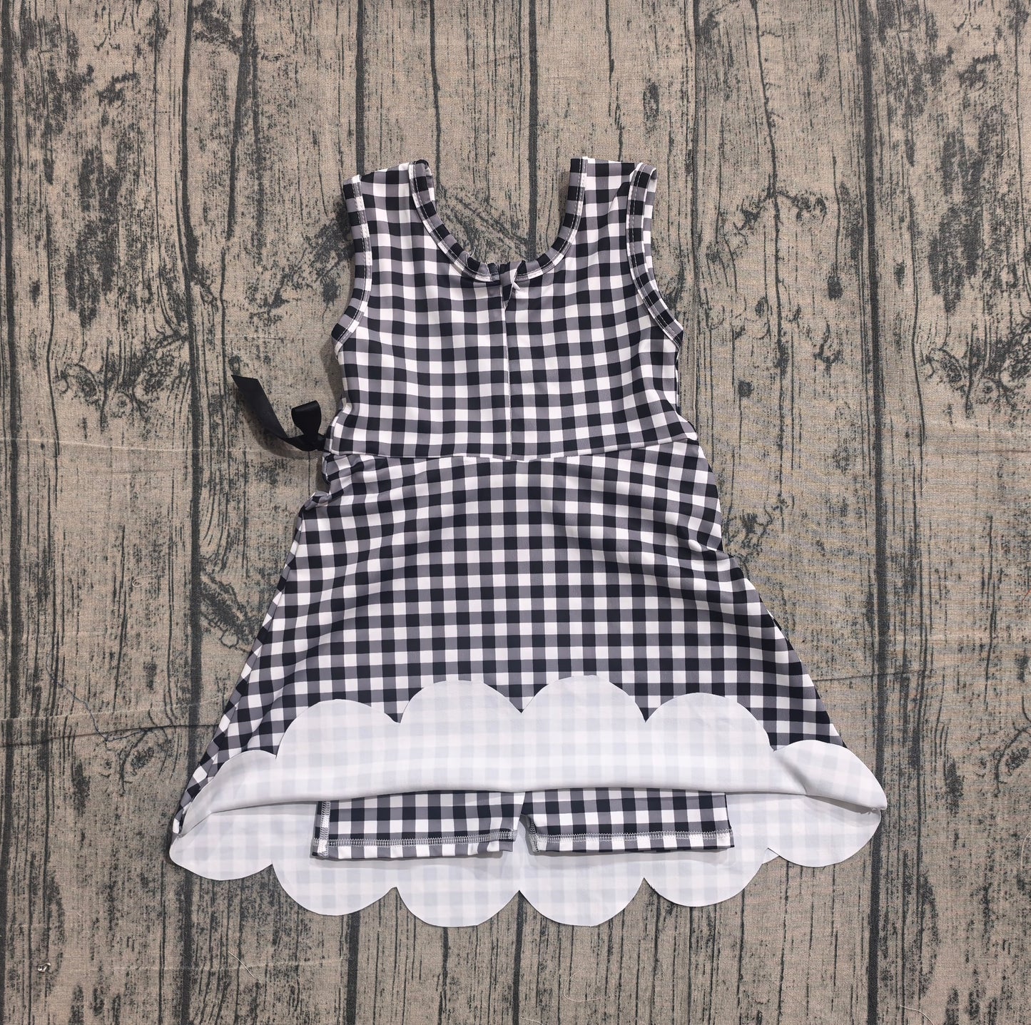 Toddle girls black plaid design yoga dress preorder