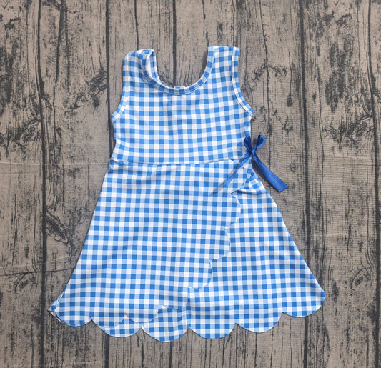 Toddle girls blue plaid design yoga dress preorder