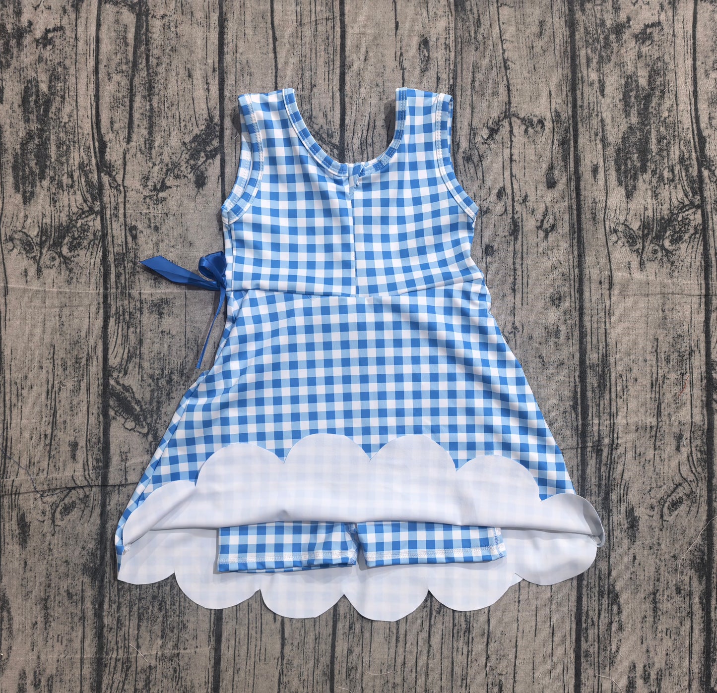 Toddle girls blue plaid design yoga dress preorder