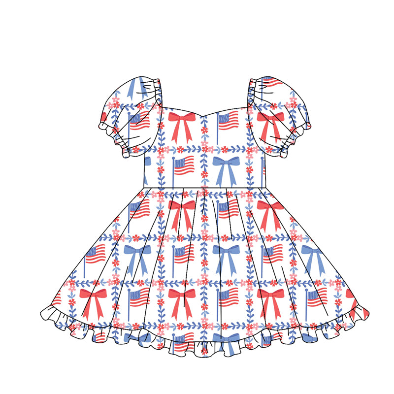 Toddle girls America flag July 4th design yoga dress preorder