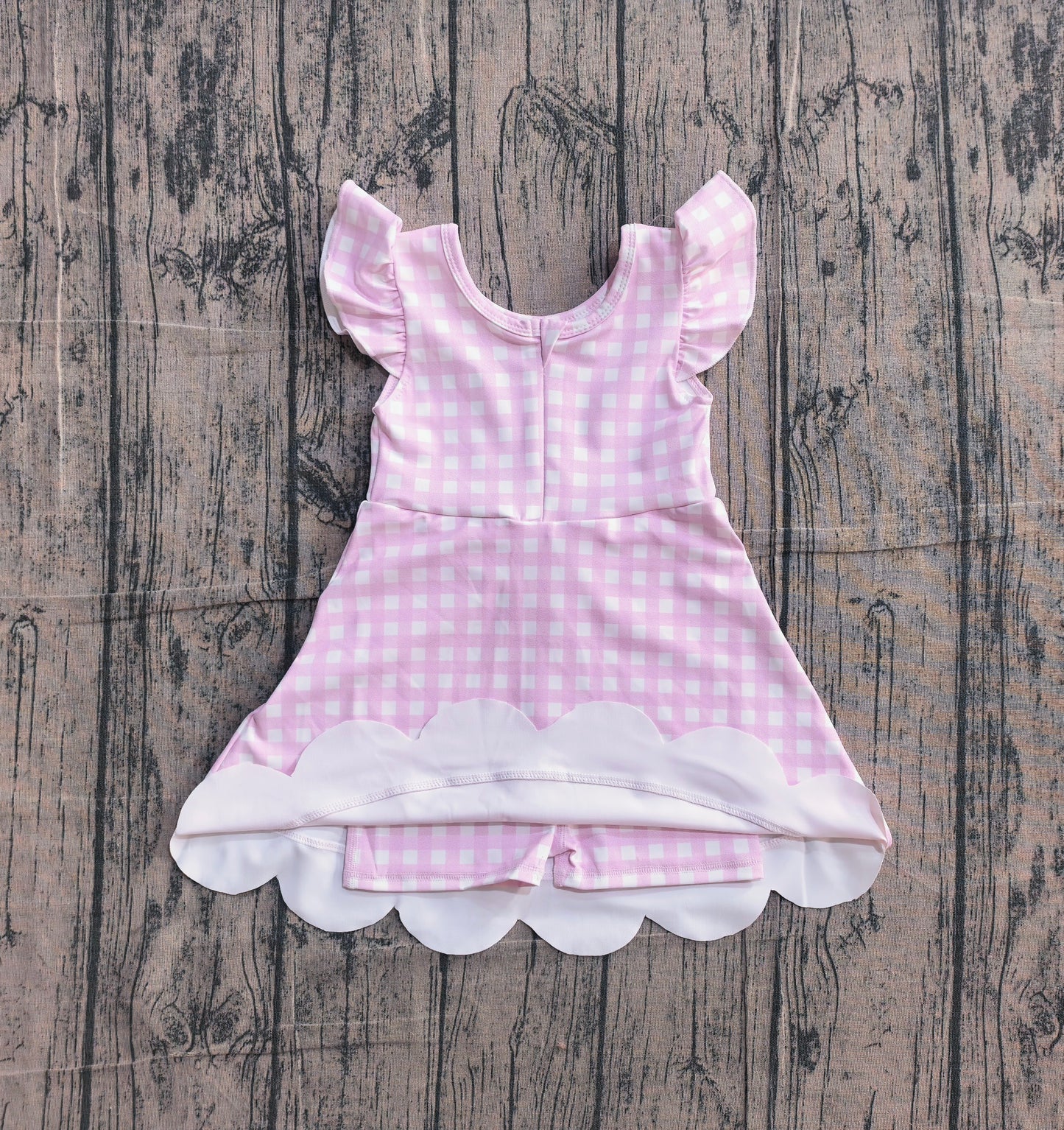 Toddle girls pink plaid design yoga dress preorder