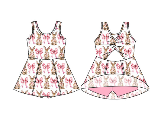 Toddle girls easter bunny pink bow design yoga dress preorder