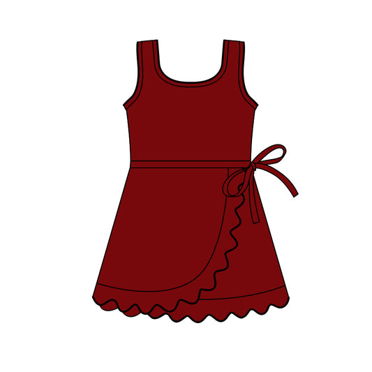 Toddle girls wine red design yoga dress preorder