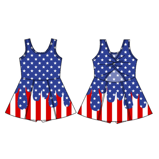 Toddle girls July 4th design yoga dress preorder