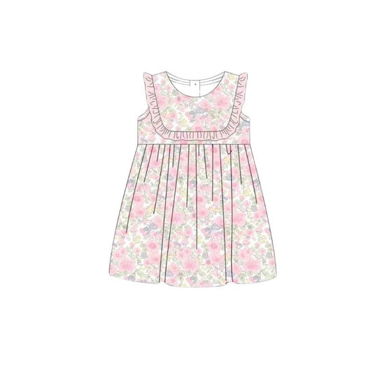Pink floral print girls summer dress preorder