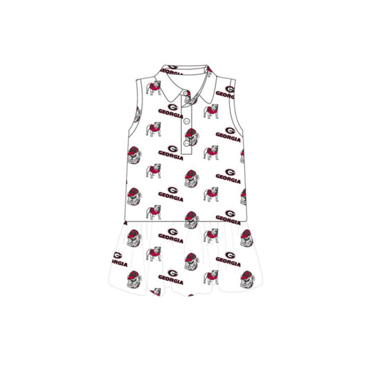 Dog team print girls summer dress preorder