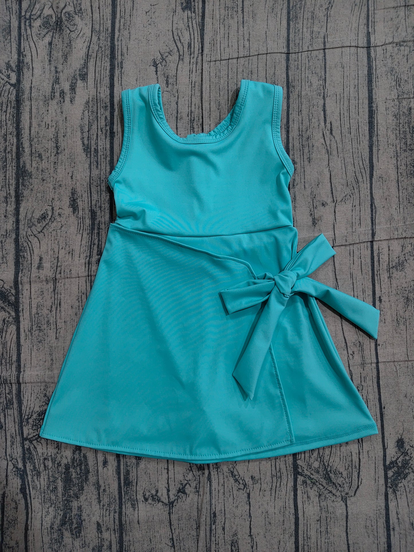 Toddle girls aqua color design summer yoga dress preorder