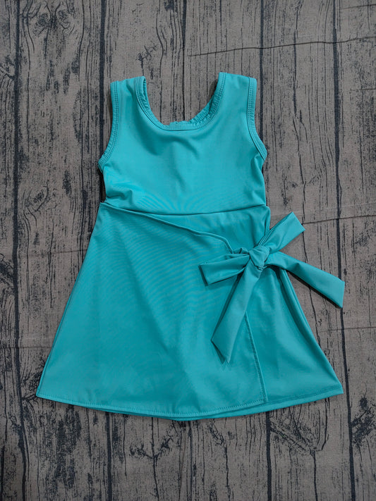 Toddle girls aqua color design summer yoga dress preorder