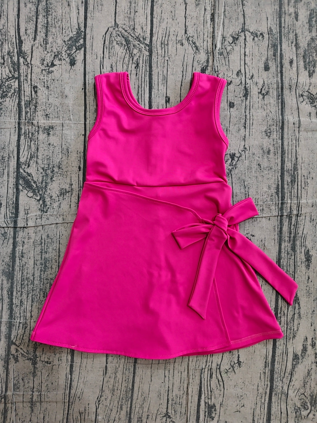 Toddle girls hot pink color design summer yoga dress preorder