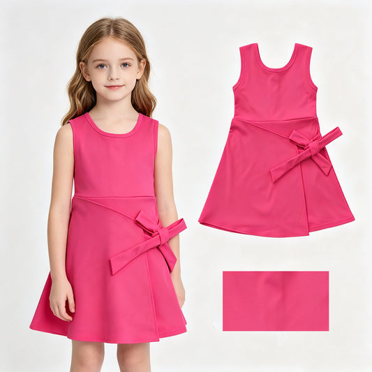 Toddle girls hot pink color design summer yoga dress