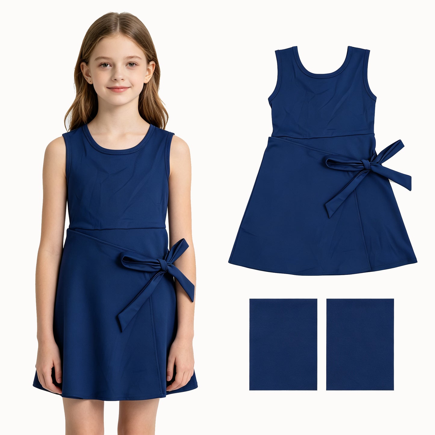 Toddle girls navy  color design summer yoga dress
