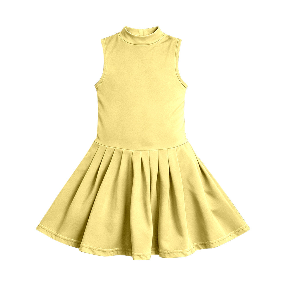 Toddle girls yellow color design summer yoga dress preorder
