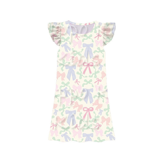 Colorful bow style girls summer dress preorder