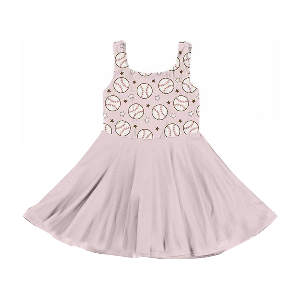Baseball print girls summer dress preorder