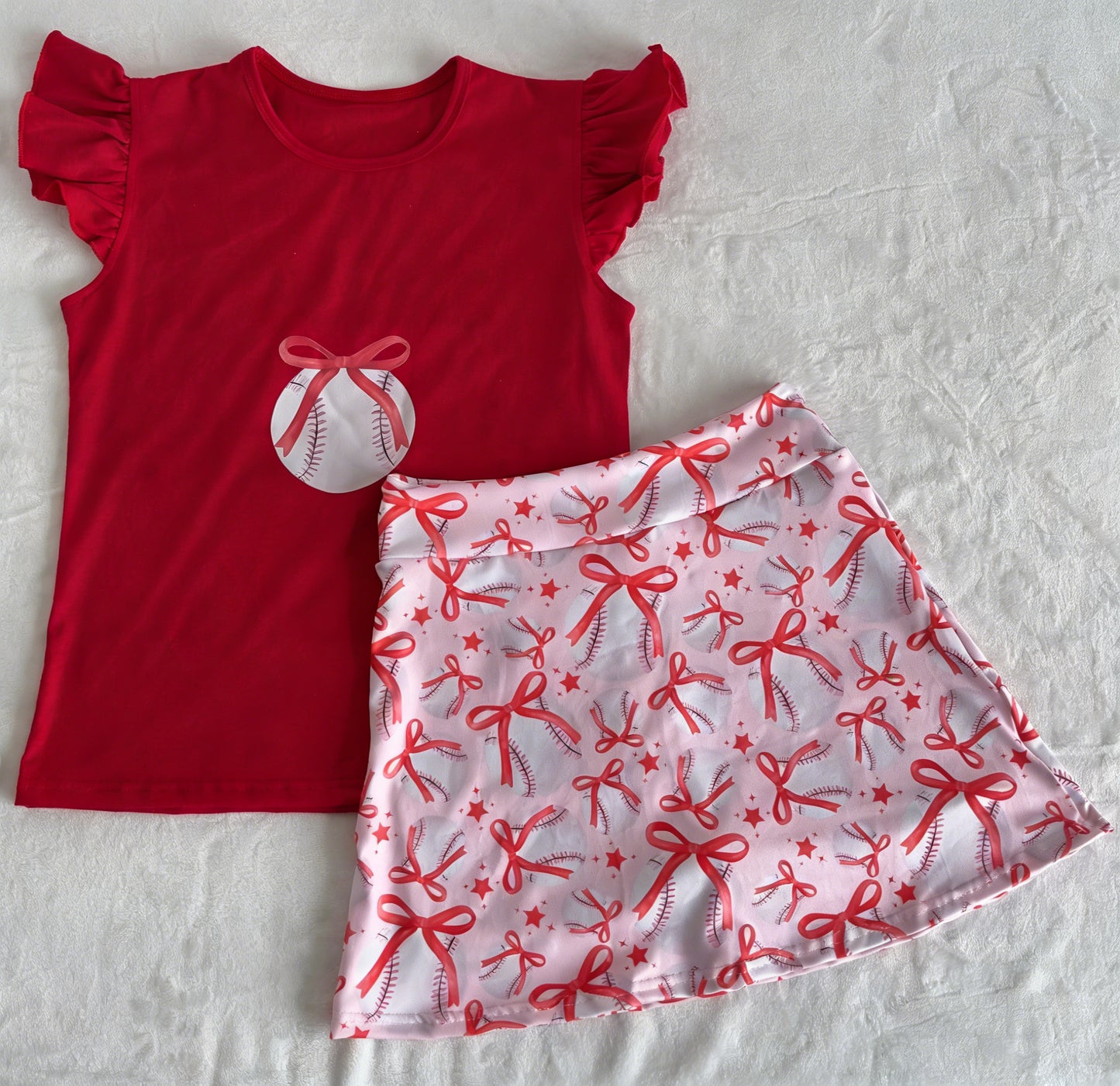 Baseball top matching shorts girl summer outfit preorder