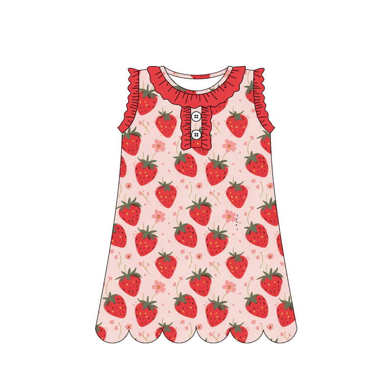 Strawberry design girls summer dress preorder