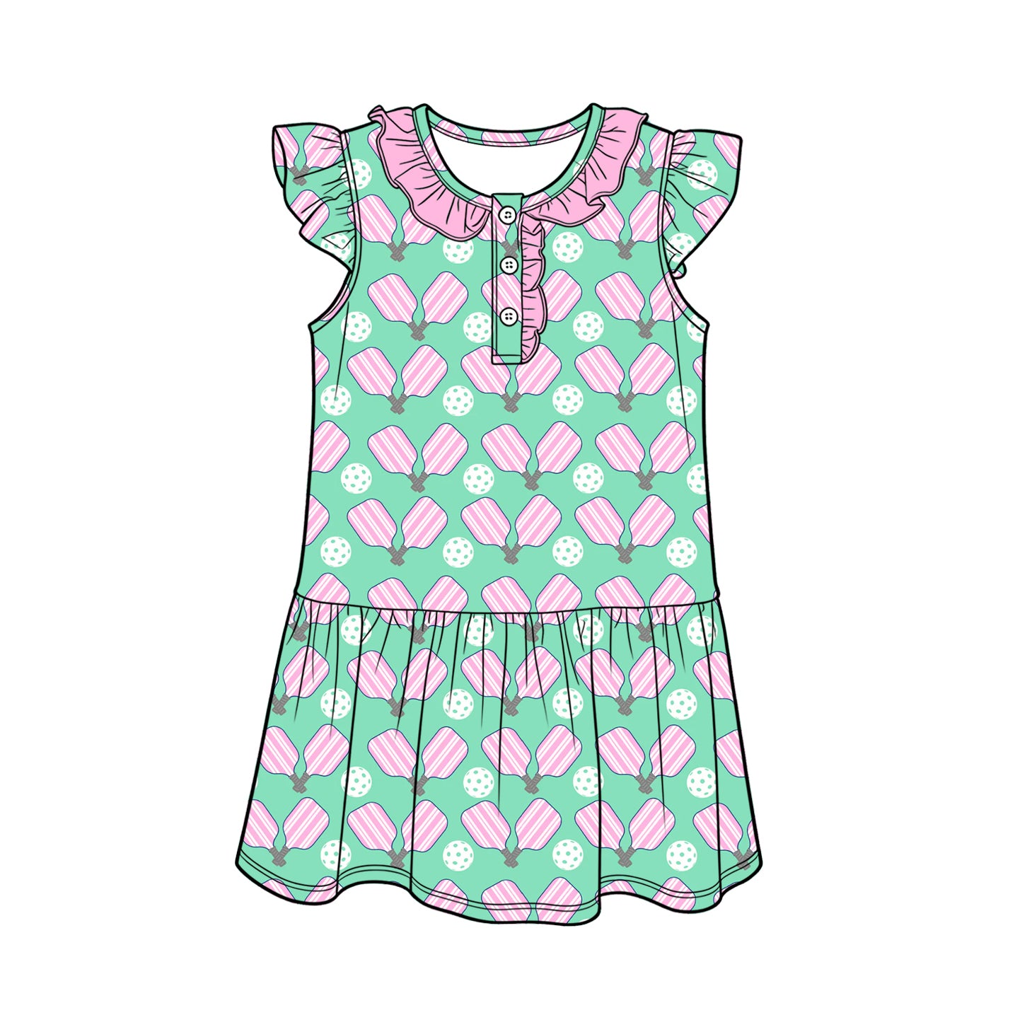 Pickleball design girls summer dress preorder