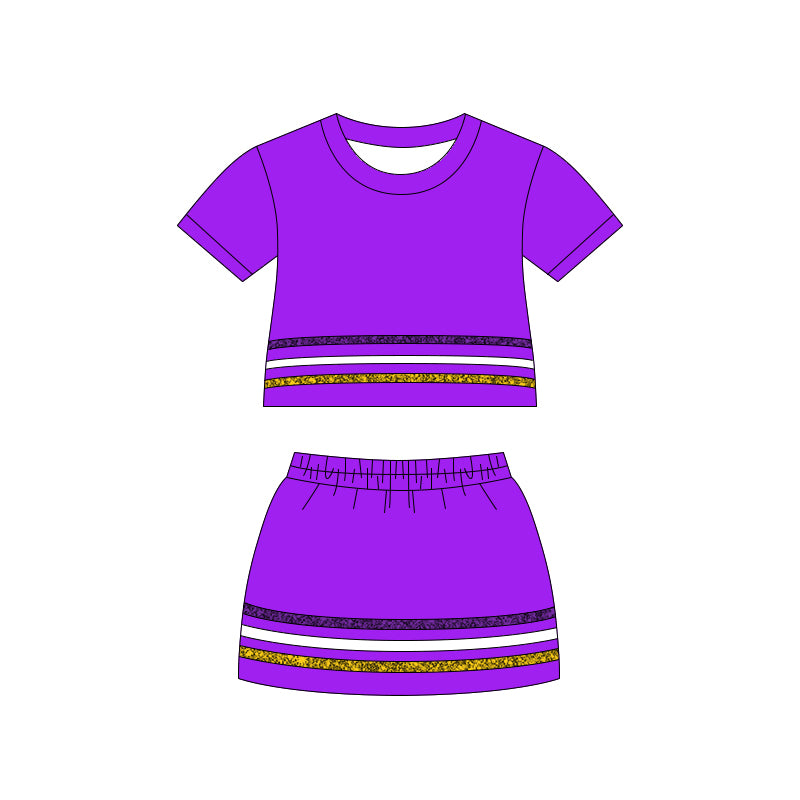 Lavender scallop top matching skorts girl summer outfit preorder