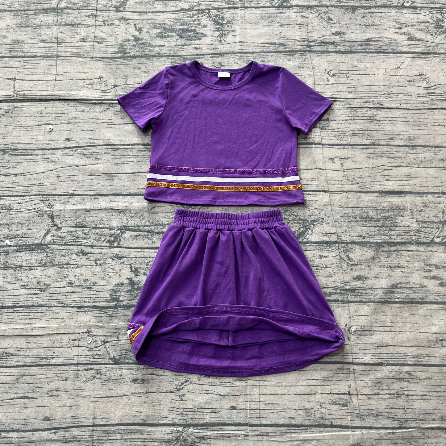 Lavender scallop top matching skorts girl summer outfit preorder