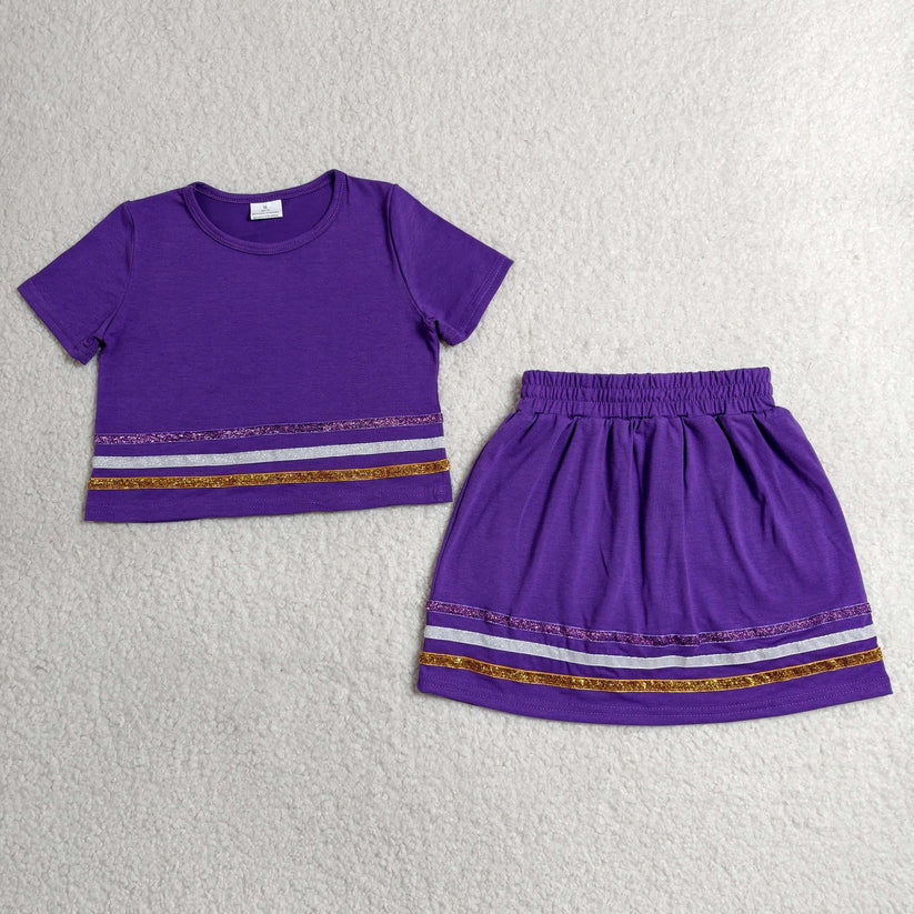 Navy top matching shorts girls summer outfit