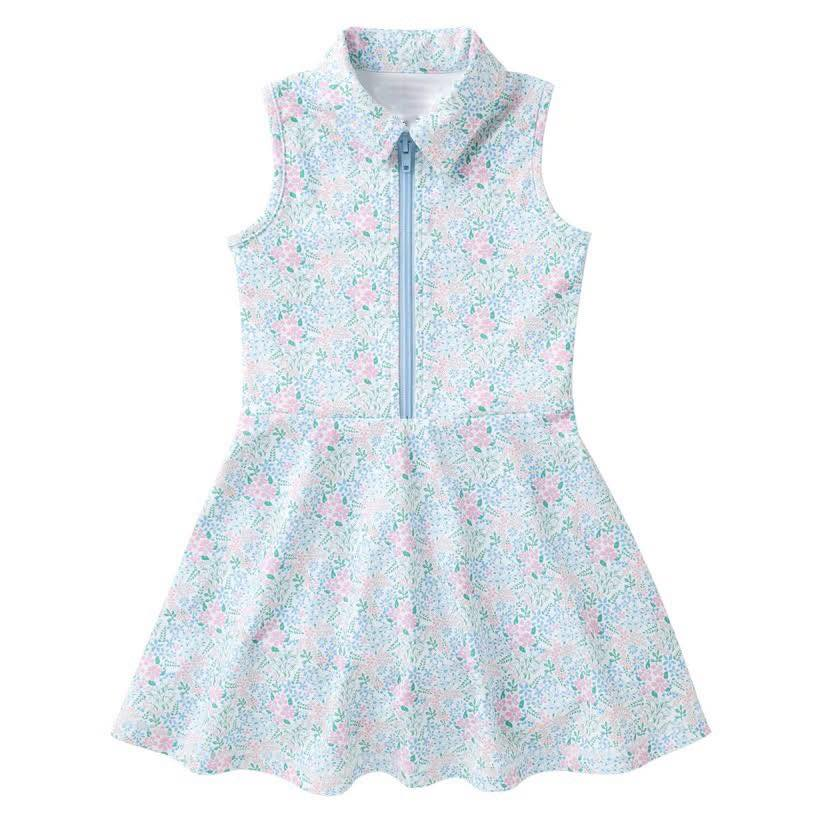 Pink flowers girls summer yoga dress preorder