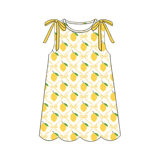 Lemon print girls summer dress preorder