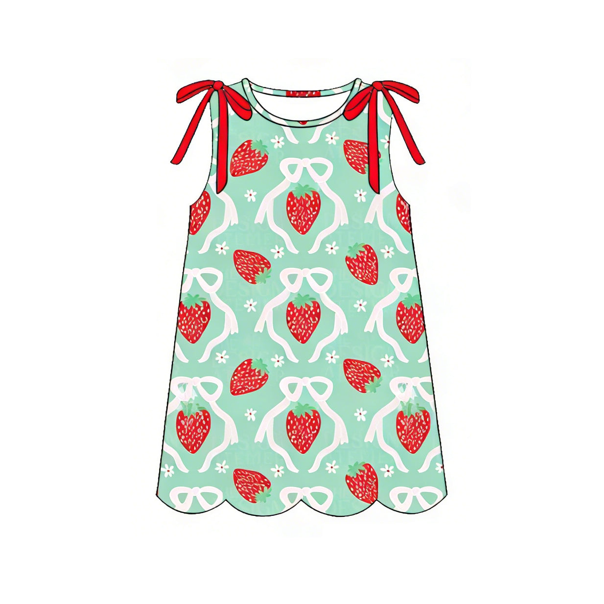 Strawberry print girls summer dress preorder