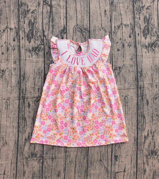 I love dad girls summer floral smocked dress preorder