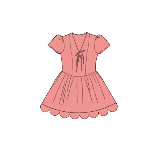 Coral color girls summer dress preorder