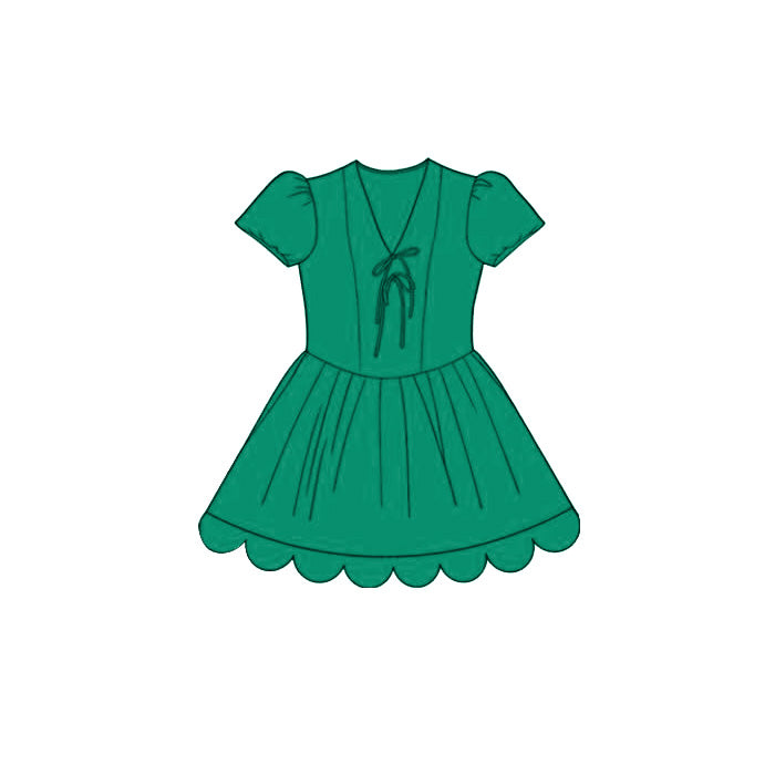 Green color girls summer dress preorder