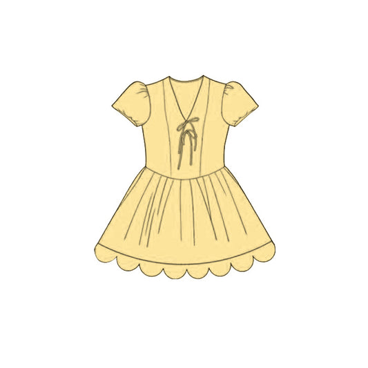 Yellow color girls summer dress preorder